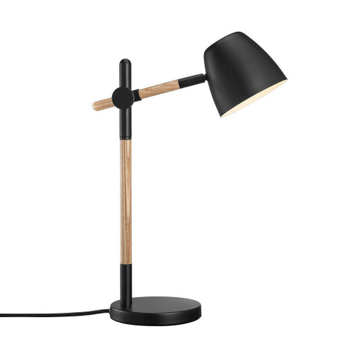 Nordlux Theo Black With Wood Table Lamp