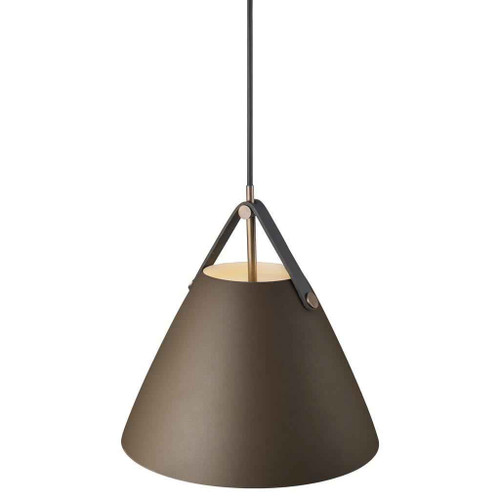 Strap 27 Beige with Black Leather Strap Detail Pendant Light