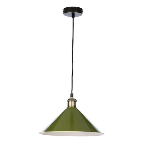 Dar Lighting Kinsley 30cm Olive Green Gloss Easy Fit Shade Only