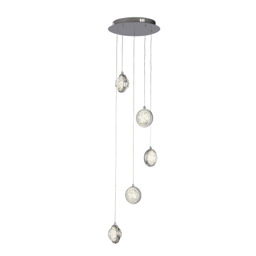 Searchlight Quartz 5 Light Bubble Glass Cluster Pendant 