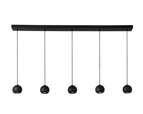 Searchlight Eindhoven 5 Light Matt Black Bar Pendant 