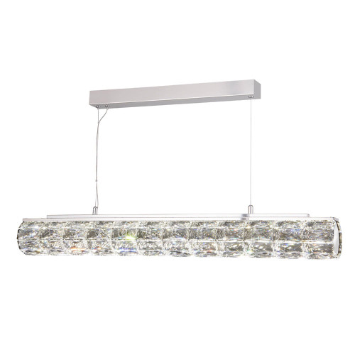 Searchlight Remy Polished Chrome with Crystal Tube LED Bar Pendant Light 