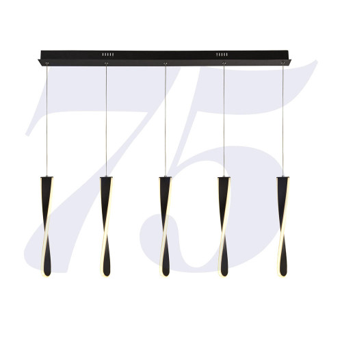 Searchlight Paddle 5 Light Black Bar Pendant Light 