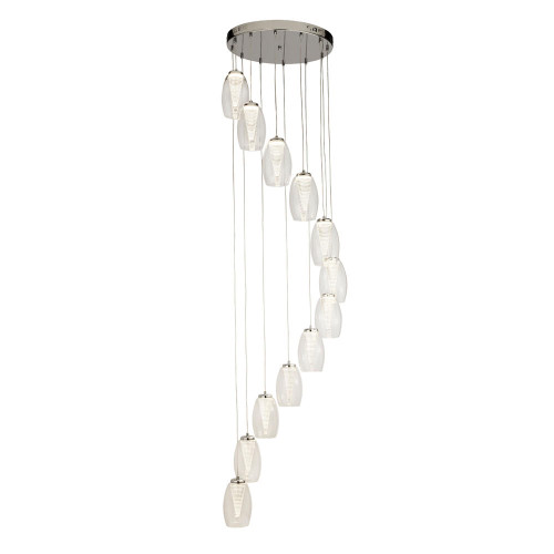Searchlight Cyclone 12 Light Clear Glass Cluster Pendant 