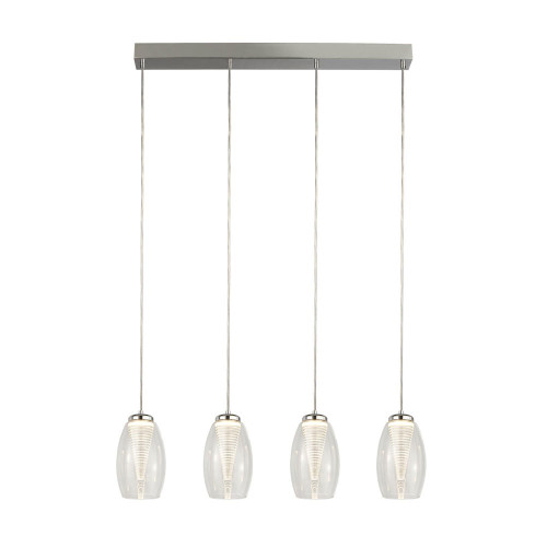 Searchlight Cyclone 4 Light Clear Glass Bar Pendant Light 