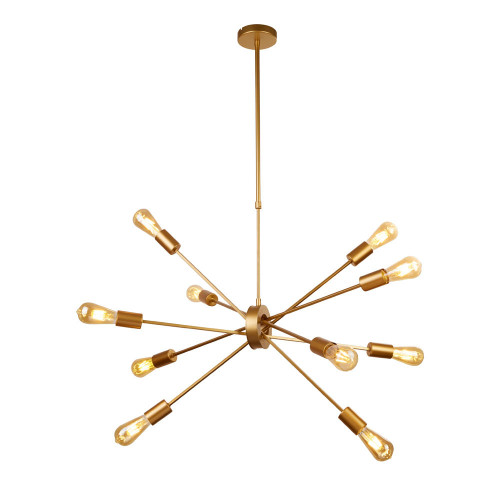 Searchlight Alpha 10 Light Matt Gold Sputnik Pendant Light 