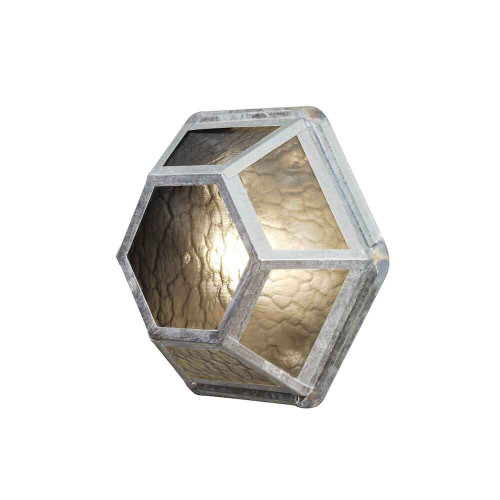 Castor Galvanized Steel + Amber Frosted Glass Wall Lamp