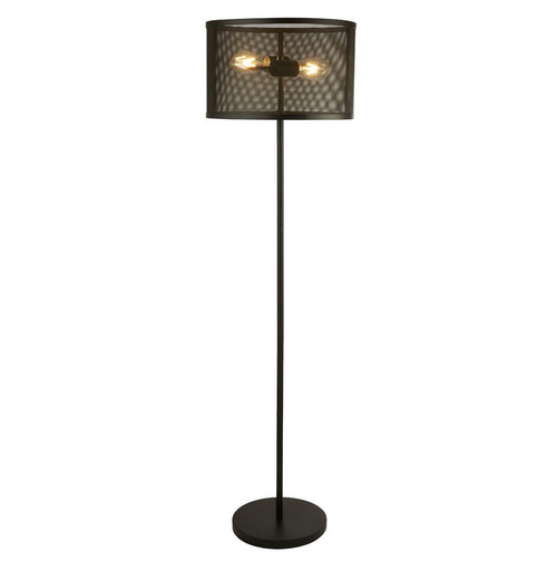 Searchlight Fishnet 2 Light Matt Black Floor Lamp 