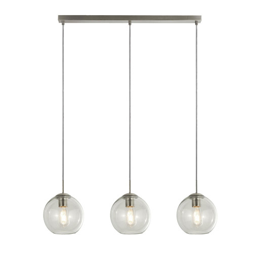 Searchlight Balls 3 Light Chrome with Clear Glass Bar Pendant Light