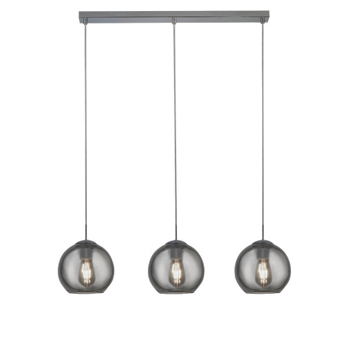 Searchlight Balls 3 Light Chrome and Smoked Glass Bar Pendant Light 