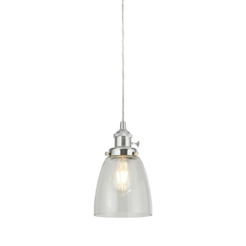 Searchlight Camden Polished Chrome and Clear Glass Pendant Light