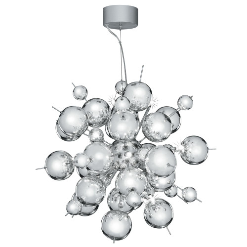 Searchlight Molecule 12 Light Chrome with Crystal Ball Pendant Light