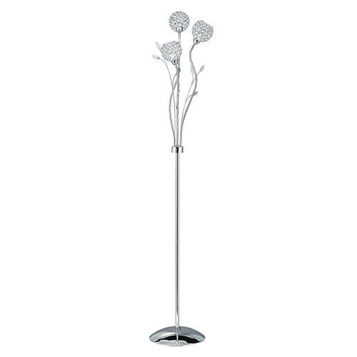 Searchlight Bellis Ii 3 Light Chrome with Clear Glass Floor Lamp