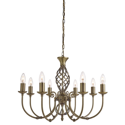 Searchlight Zanzibar 8 Light Antique Brass Pendant Light