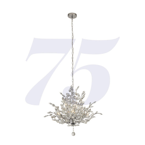 Searchlight Bouquet 7 Light Chrome with Clear Glass Pendant Light