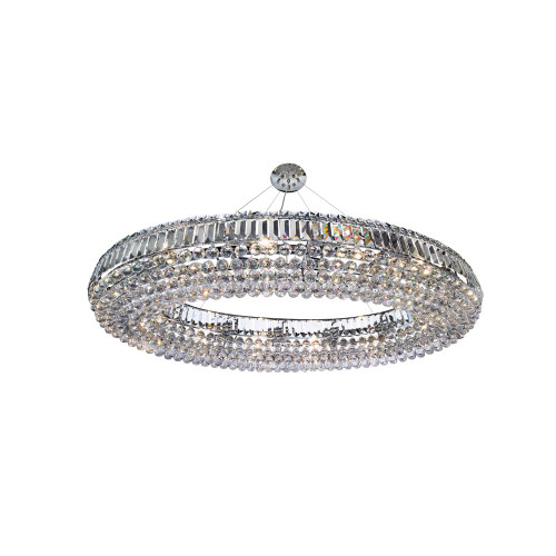 Searchlight Vesuvius 24 Light Chrome and Clear Crystal Oval Pendant Light