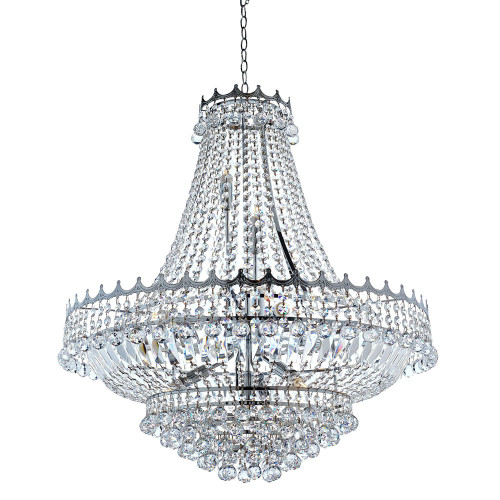Searchlight Versailles 13 Light Chrome and Clear Crystal Pendant Light