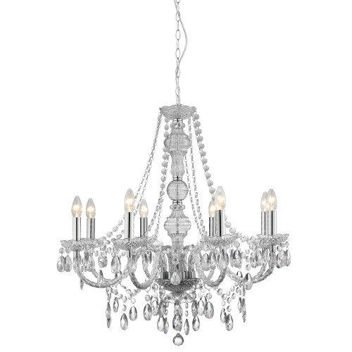 Searchlight Marie Therese 8 Light Clear Acrylic Chandelier