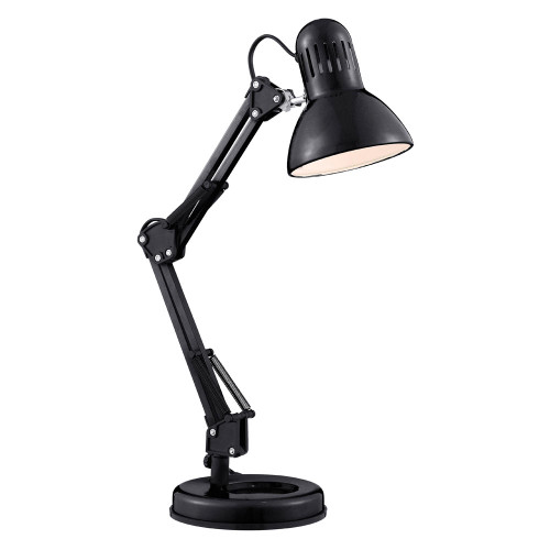 Searchlight Desk Partners Shiny Black Adjustable Table Lamp