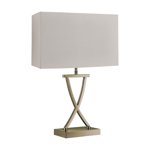 Searchlight Club Antique Brass with White Rectangular Shade Table Lamp