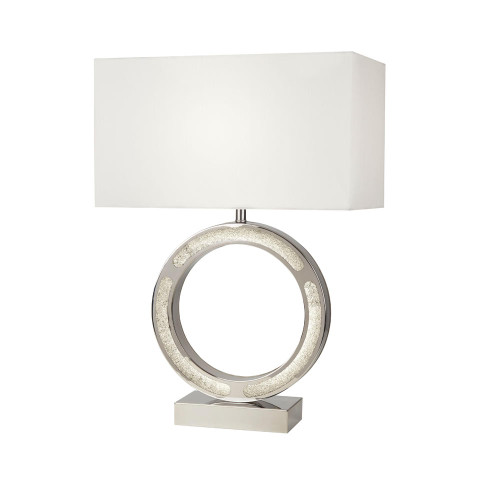 Searchlight Alaska Chrome LED Base with White Shade Table Lamp