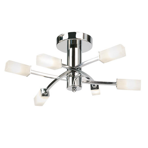 Endon Lighting Havana 6 Light Chrome with Acid Glass Semi-Flush Ceiling Light