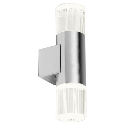 Endon Lighting Grant 2 Light Stainless Steel with Crystal IP44 LED Wall Light