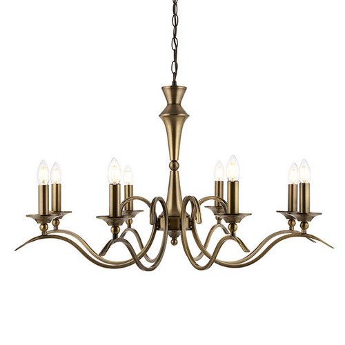 Endon Lighting Kora 8 Light Antique Brass Pendant Light