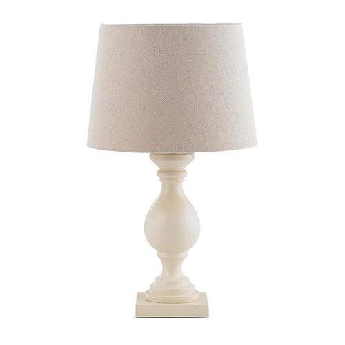 Endon Lighting Marsham Ivory Painted Wood with Ivory Fabric Shade Table Lamp