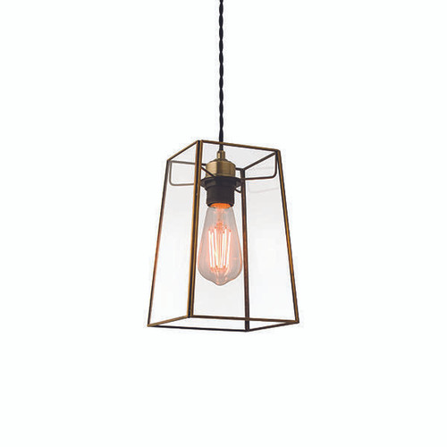 Endon Lighting Beaumont Antique Brass and Clear Glass Shade Only