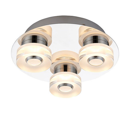 Endon Lighting Rita 6 Light Chrome and Frosted Glass RGB Flush Ceiling Light