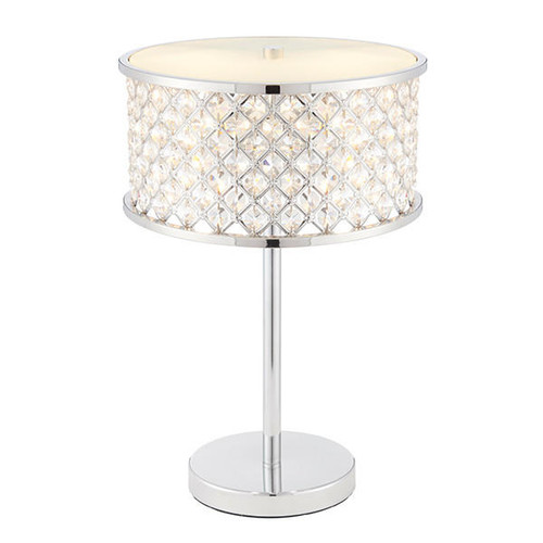 Endon Lighting Hudson 2 Light Chrome and Clear Crystal Table Lamp