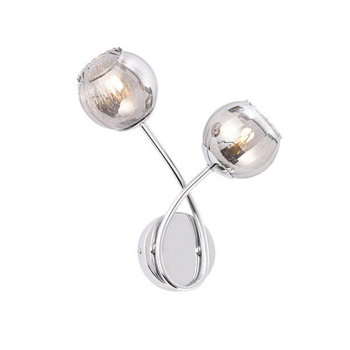 Endon Lighting Aerith 2 Light Chrome with Smoked Mirror Glass Wall Light