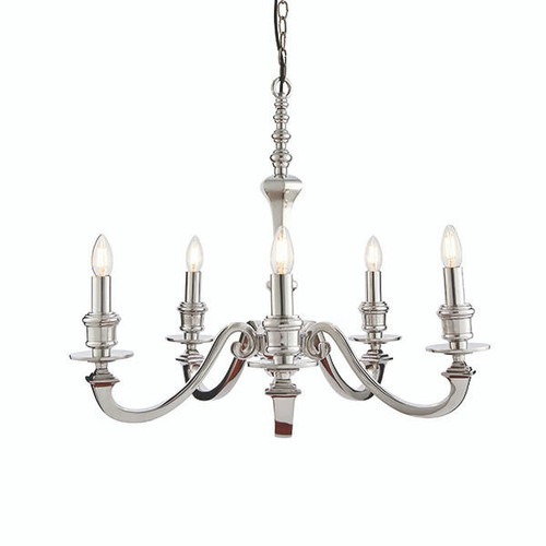 Endon Lighting Finsbury 5 Light Polished Aluminium Pendant Light