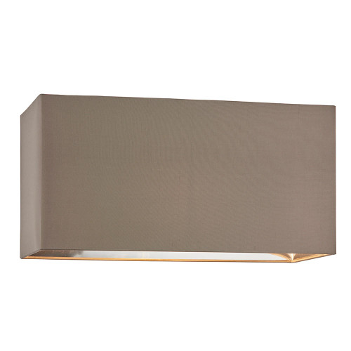 Endon Lighting Cassier Taupe Silk with Chrome Effect Liner Square Large Shade Only