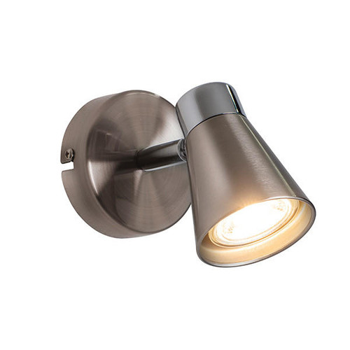 Endon Lighting Kai Satin Nickel and Chrome Adjustable Spotlight