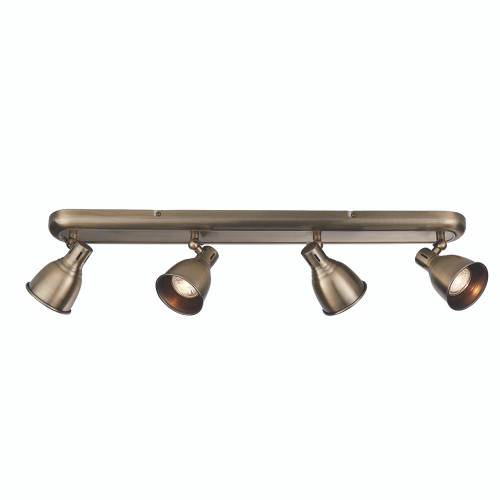 Endon Lighting Westbury 4 Light Antique Brass Bar Spotlight