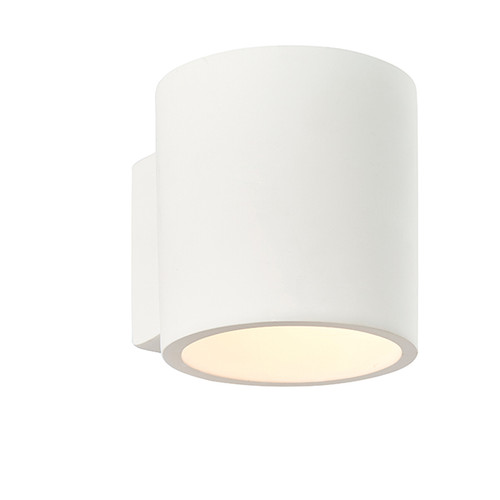 Curve Smooth White Plaster Wall Light
