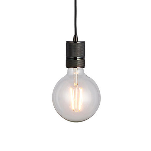 Endon Lighting Urban Black Chrome with Black Fabric Flex Pendant Light