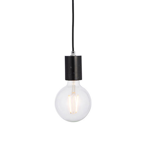 Endon Lighting Otto Black Polished Marble with Black Fabric Flex Pendant Light