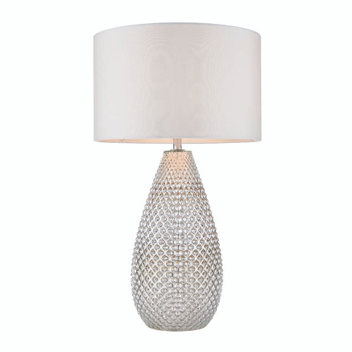 Endon Lighting Livia Mercury Glass and Vintage White Shade Table Lamp