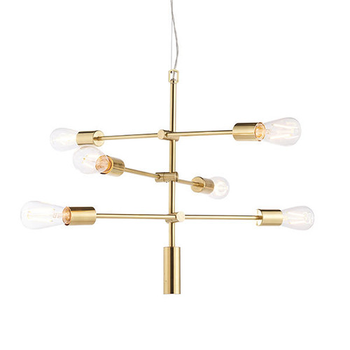 Endon Lighting Rubens 6 Light Brushed Brass Pendant Light