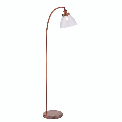 Endon Lighting Hansen Aged Copper and Clear Glass Adjustable Floor Lamp
