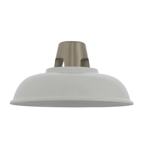 Endon Lighting Henley Satin Nickel with Vintage White Easy Fit Shade Only