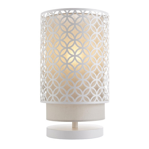 Endon Lighting Gilli Chalk White with Pale Grey Cotton Shade Table Lamp