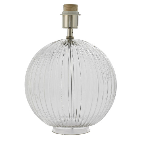 Endon Lighting Jemma Satin Nickel with Clear Ribbed Glass Table Lamp