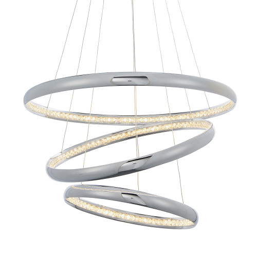 Endon Lighting Ozias Polished Chrome with Clear Faceted Crystals Pendant Light