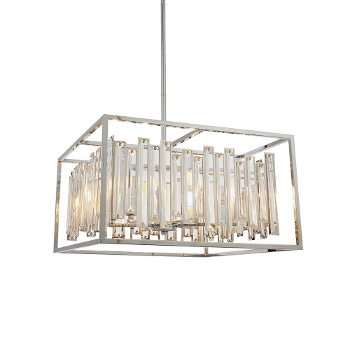 Endon Lighting Acadia 6 Light Polished Chrome with Clear Crystal Pendant Light