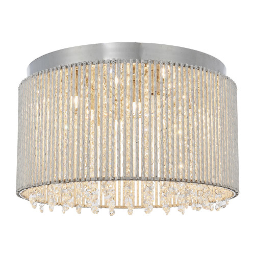 Endon Lighting Galina 10 Light Polished Chrome with K9 Clear Crystal Flush Ceiling Light