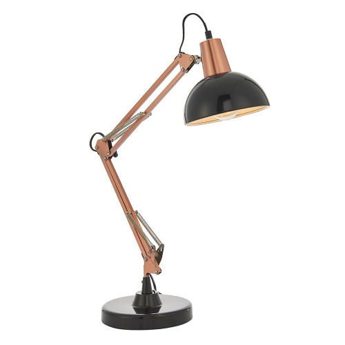 Endon Lighting Marshall Bronze Plate and Gloss Black Table Lamp